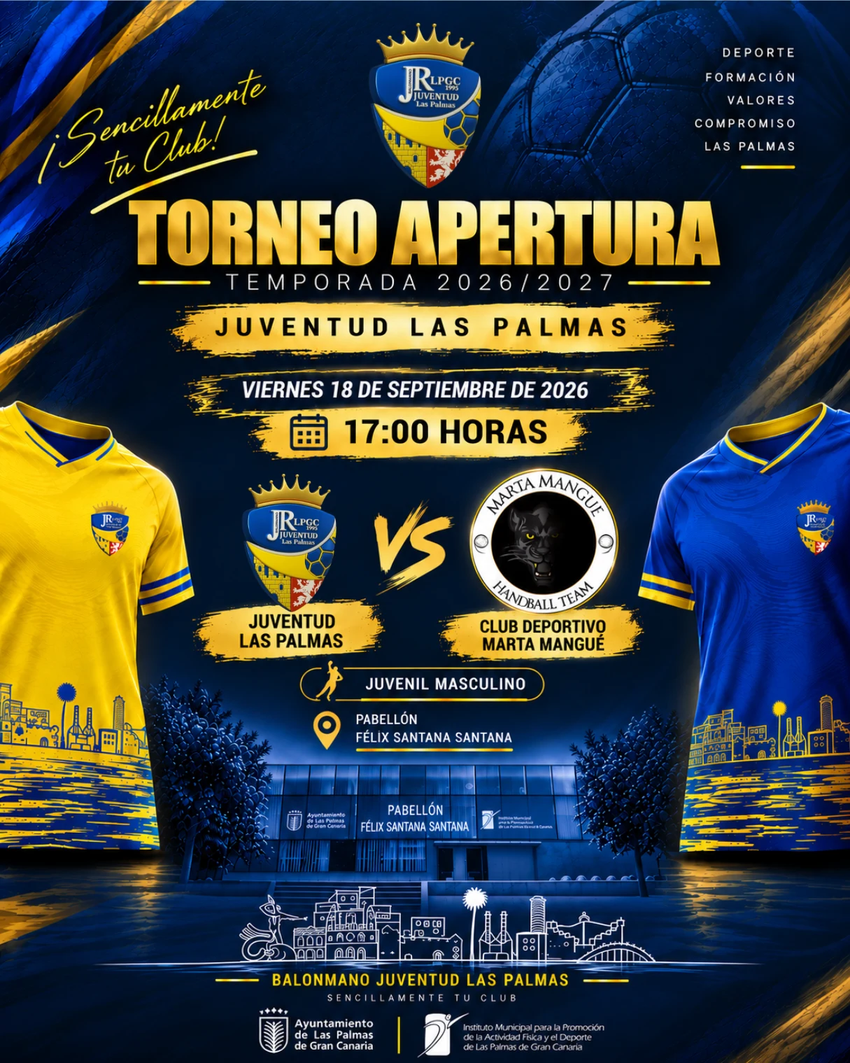 TORNEO APERTURA TEMPORADA 2026/2027 - EL JUVENIL MASCULINO ABRE EL TORNEO ANTE EL C.D. MARTA MANGUÉ
